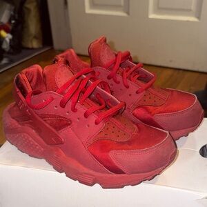 Nike Red Huaraches Sneakers
